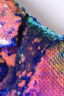 Y2K Sequin Long Blazer - Retro Style Statement Jacket for Grunge & 90s Outfits