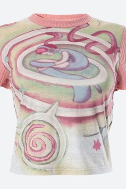 Y2K Soft Girl Dream World Top - Retro 90s Fashion Grunge Outfit