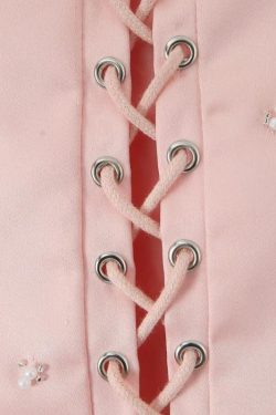 Y2K Soft Girl Embroidered Beaded Corset Top - Retro 90s Fashion Statement