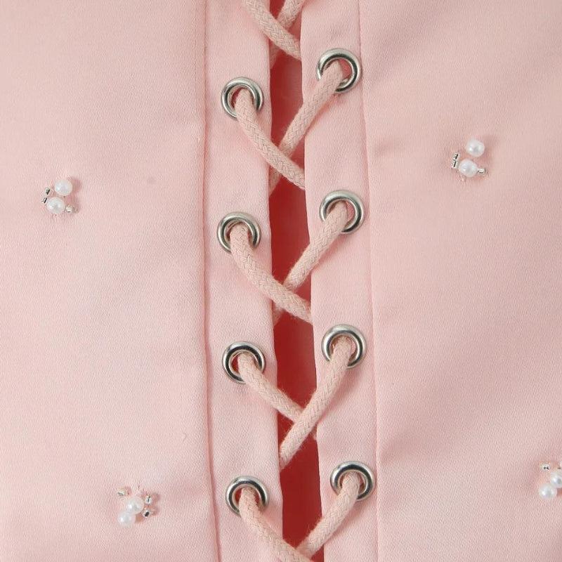 Y2K Soft Girl Embroidered Beaded Corset Top - Retro 90s Fashion Statement Y2K Soft Girl Embroidered Beaded Corset Top - Retro 90s Fashion Statement