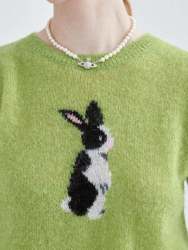 Y2K Soft Girl Rabbit Knitted Top - Retro 90s Fashion Grunge Outfit Y2K Soft Girl Rabbit Knitted Top - Retro 90s Fashion Grunge Outfit