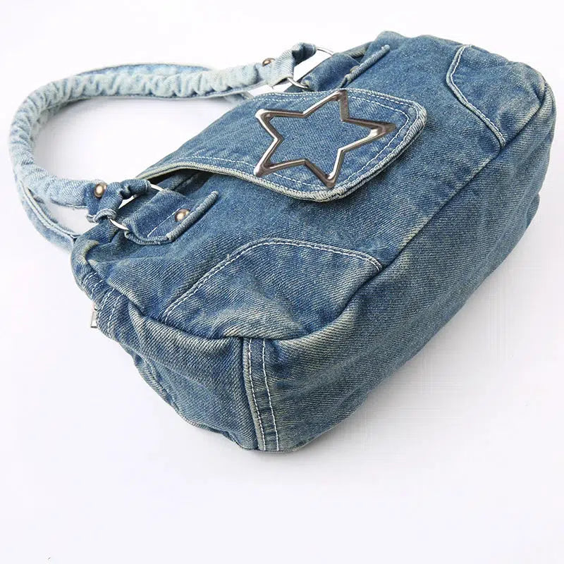 Y2K Star Denim Bag - Retro Style 90s Fashion Accessory for Y2K Outfits Y2K Star Denim Bag - Retro Style 90s Fashion Accessory for Y2K Outfits