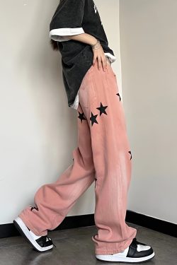 Y2K Star Printed Retro Style Jeans - Perfect for 90s and Y2K Outfits