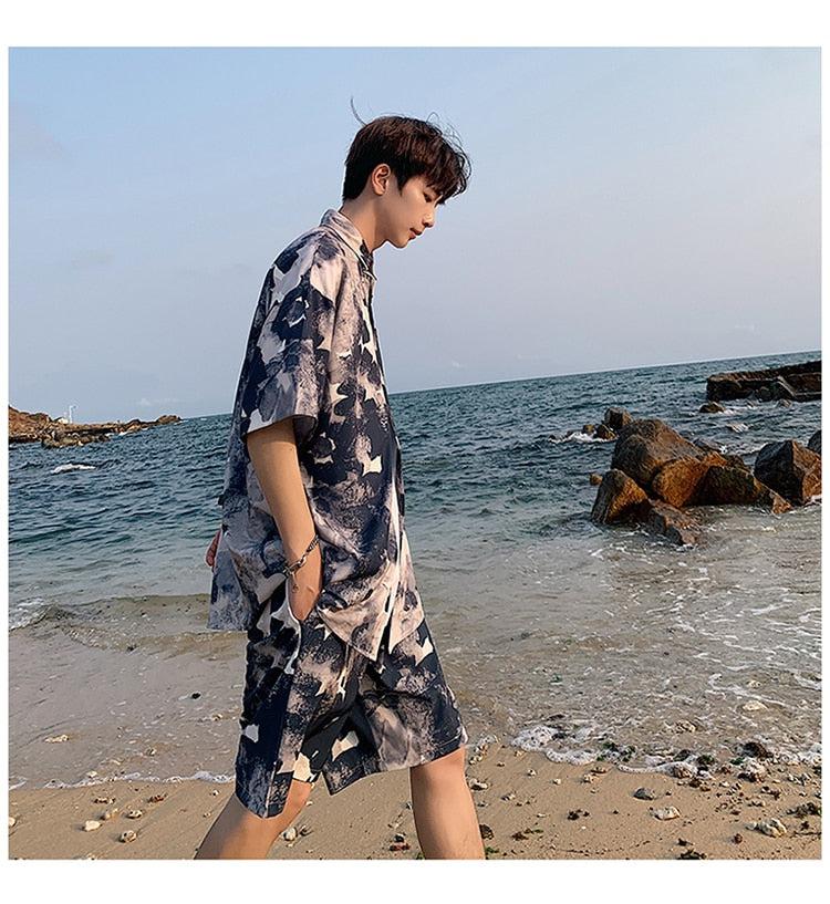 Y2K Summer Flower Shirt & Shorts Two Piece Set - Retro Style Y2K Outfits Y2K Summer Flower Shirt & Shorts Two Piece Set - Retro Style Y2K Outfits