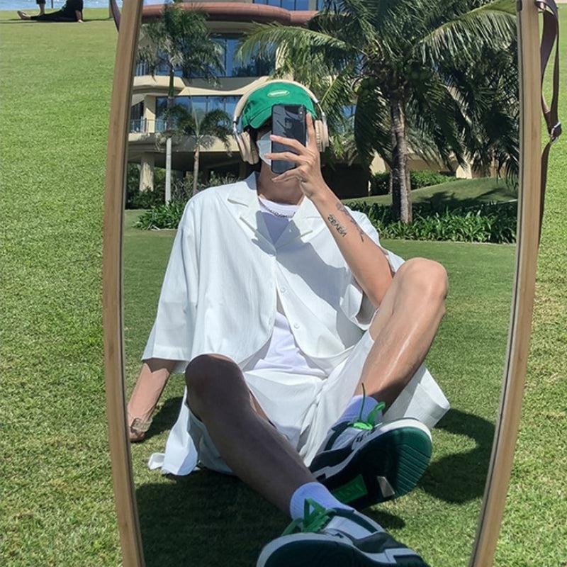 Y2K Summer Soft Boy Shirt and Shorts Two Piece Set - Retro Style Y2K Outfits Y2K Summer Soft Boy Shirt and Shorts Two Piece Set - Retro Style Y2K Outfits