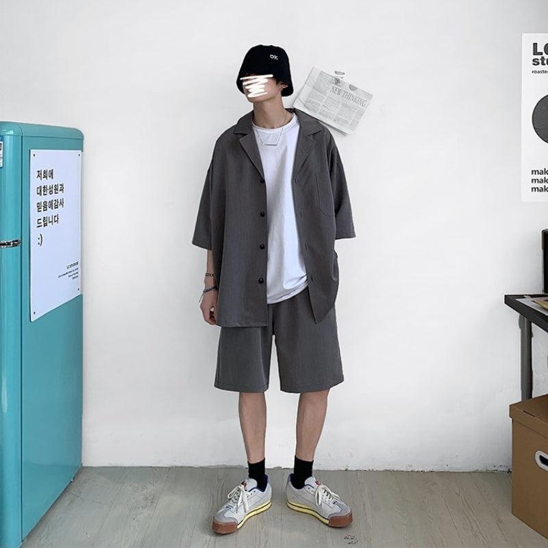 Y2K Summer Soft Boy Shirt and Shorts Two Piece Set - Retro Style Y2K Outfits Y2K Summer Soft Boy Shirt and Shorts Two Piece Set - Retro Style Y2K Outfits