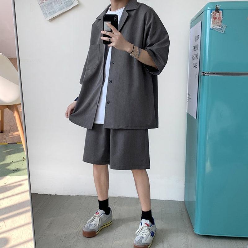 Y2K Summer Soft Boy Shirt and Shorts Two Piece Set - Retro Style Y2K Outfits Y2K Summer Soft Boy Shirt and Shorts Two Piece Set - Retro Style Y2K Outfits