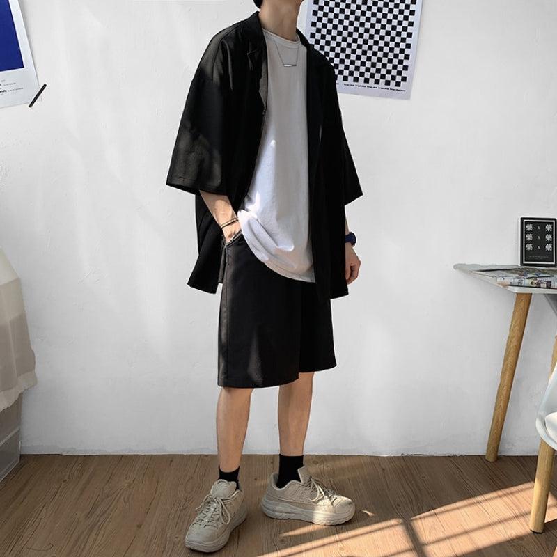 Y2K Summer Soft Boy Shirt and Shorts Two Piece Set - Retro Style Y2K Outfits Y2K Summer Soft Boy Shirt and Shorts Two Piece Set - Retro Style Y2K Outfits