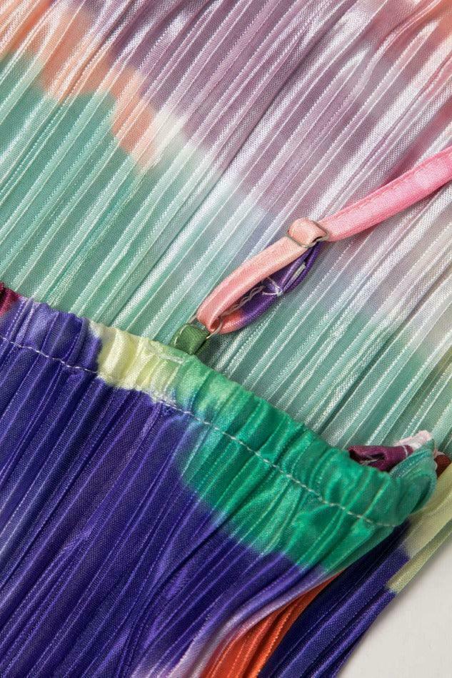 Abstract Cowl Neck Plisse Maxi Dress in Y2K Fashion Aesthetic Abstract Cowl Neck Plisse Maxi Dress in Y2K Fashion Aesthetic