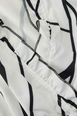 Abstract Stripe Frill Trim Maxi Dress: Coquette Aesthetic, Y2K Fashion, Grunge Style, Pastel Goth