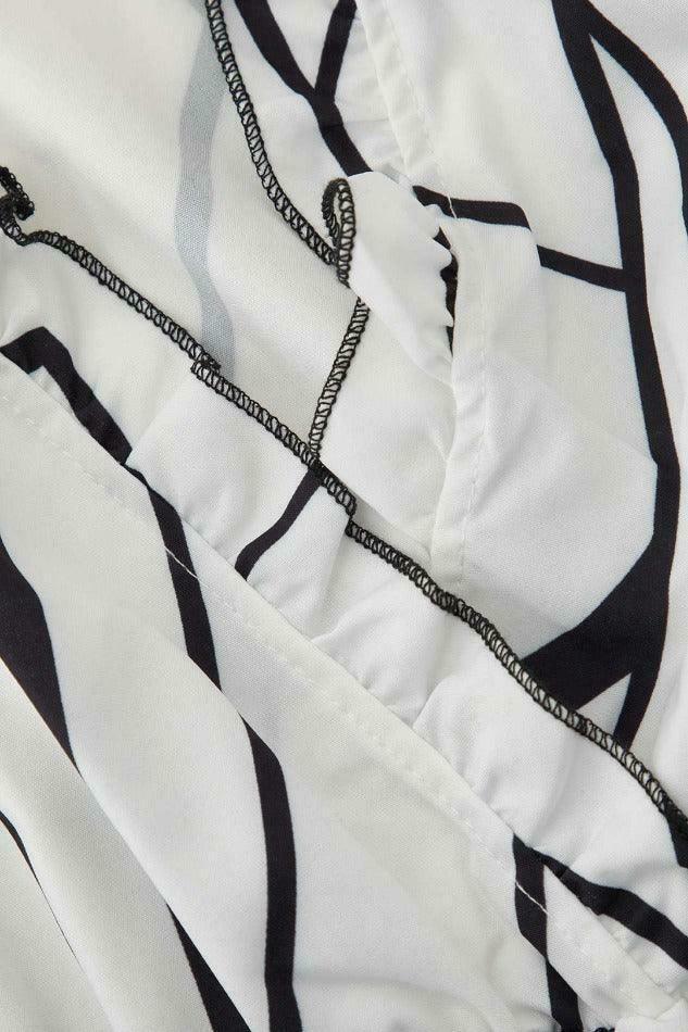 Abstract Stripe Frill Trim Maxi Dress: Coquette Aesthetic, Y2K Fashion, Grunge Style, Pastel Goth Abstract Stripe Frill Trim Maxi Dress: Coquette Aesthetic, Y2K Fashion, Grunge Style, Pastel Goth