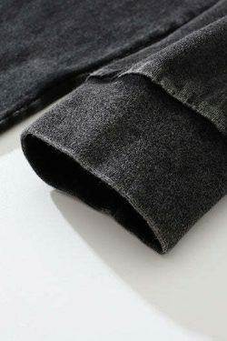 Acid Washed Graphic Long Sleeve T-Shirt: Y2K Fashion with Coquette Aesthetic, Grunge Style,