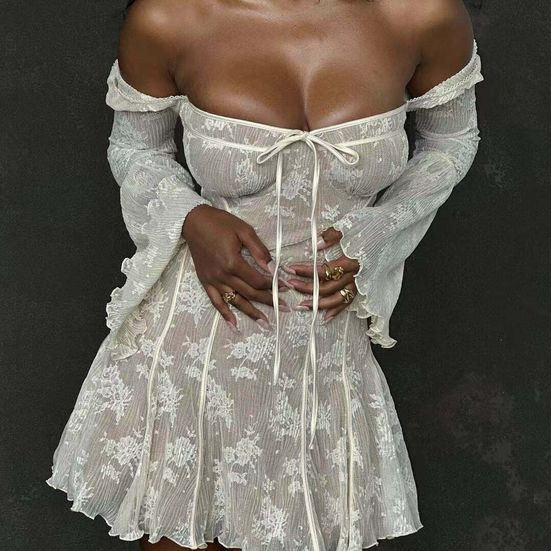 Acubi Fashion Lace Dress: Y2K Aesthetic - Grunge, Pastel Goth, Cute Acubi Fashion Lace Dress: Y2K Aesthetic - Grunge, Pastel Goth, Cute