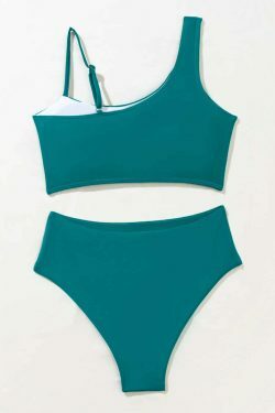 Acubi Y2K Aesthetic Split Swimsuit - Coquette & Grunge Style - Past