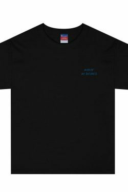 AFFICIAL x CHAMPION 'Mindin' my Business' Embroidered Tee - Y2K Coquette Grunge Aesthetic
