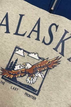 Alaska Zip Up Sweatshirt - Y2K Coquette Grunge Aesthetic Cute Tops Pastel