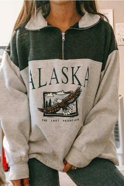 Alaska Zip Up Sweatshirt - Y2K Coquette Grunge Aesthetic Cute Tops Pastel