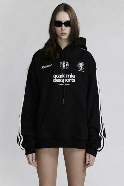 American Retro Embroidery Pure Cotton Hoodie - Y2K Fashion Aesthetic with Coquette and Grunge Style