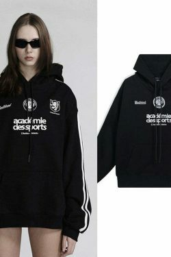 American Retro Embroidery Pure Cotton Hoodie - Y2K Fashion Aesthetic with Coquette and Grunge Style