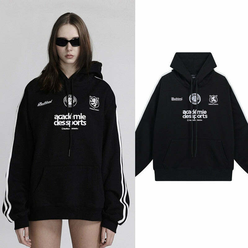 American Retro Embroidery Pure Cotton Hoodie - Y2K Fashion Aesthetic with Coquette and Grunge Style American Retro Embroidery Pure Cotton Hoodie - Y2K Fashion Aesthetic with Coquette and Grunge Style