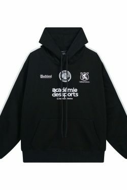 American Retro Embroidery Pure Cotton Hoodie - Y2K Fashion Aesthetic with Coquette and Grunge Style