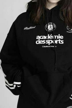 American Retro Embroidery Pure Cotton Hoodie - Y2K Fashion Aesthetic with Coquette and Grunge Style