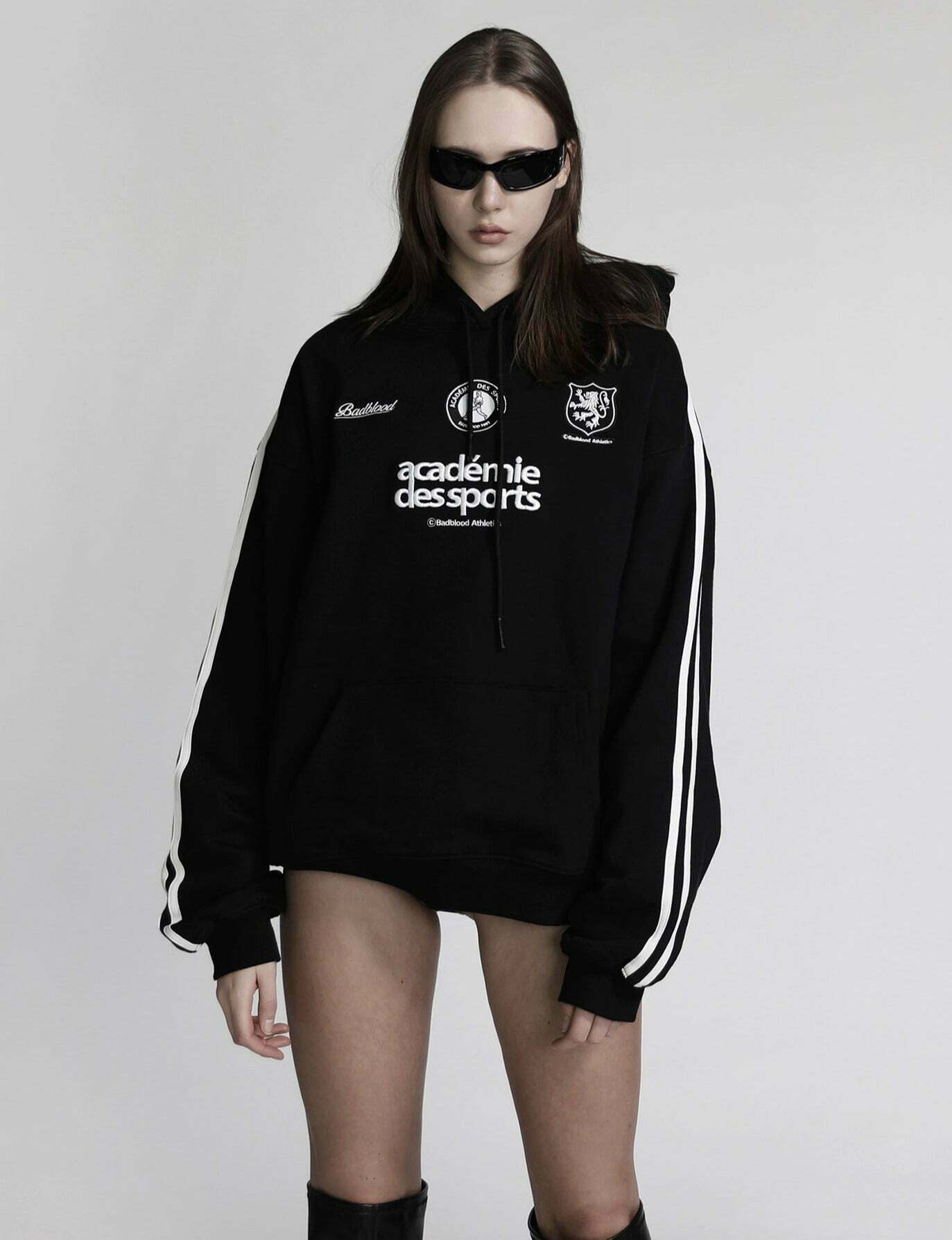 American Retro Embroidery Pure Cotton Hoodie - Y2K Fashion Aesthetic with Coquette and Grunge Style American Retro Embroidery Pure Cotton Hoodie - Y2K Fashion Aesthetic with Coquette and Grunge Style