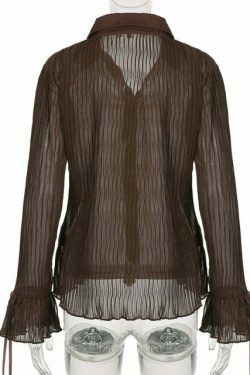 Angelcore Aesthetic White Shirt with Transparent Flare Sleeves - Y2K Fashion Statement