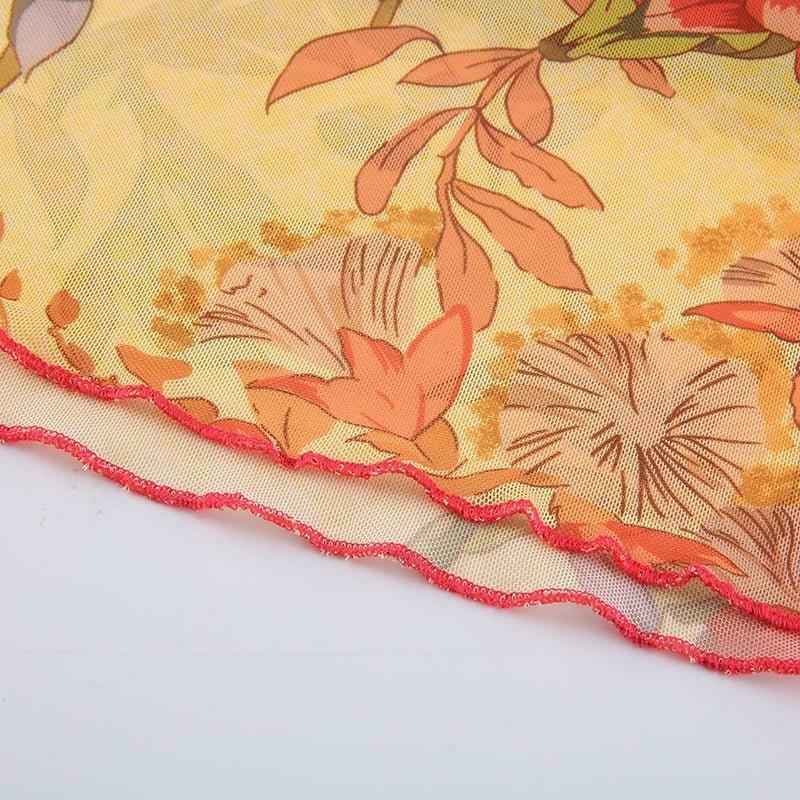 Angelic Floral Print Halter Top for Y2K Fashion Enthusiasts with Coquette and Grunge Aesthetic Vibe Angelic Floral Print Halter Top for Y2K Fashion Enthusiasts with Coquette and Grunge Aesthetic Vibe