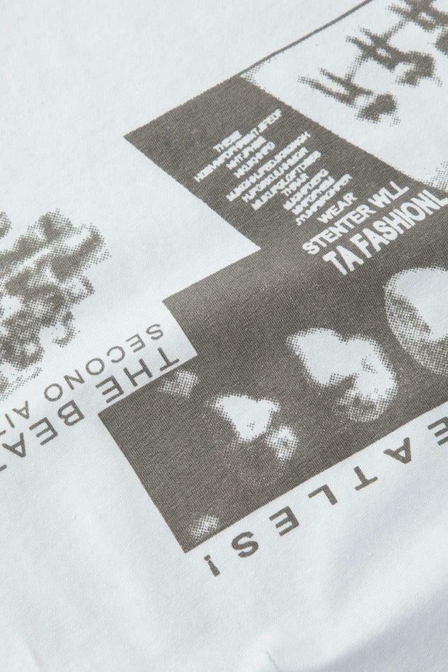 Beatles Asymmetric Crop Tee - Y2K Fashion Statement with Coquette Aesthetic and Grunge Style Vibe