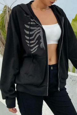 Bedazzle Bliss Rhinestone Hooded Sweater - Y2K Aesthetic Coquette Fashion for Women