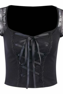 Black Magic Corset Top - Y2K Fashion Statement with Coquette Aesthetic and Grunge Style