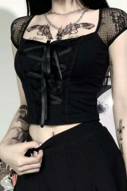 Black Magic Corset Top - Y2K Fashion Statement with Coquette Aesthetic and Grunge Style
