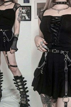 Black Magic Corset Top - Y2K Fashion Statement with Coquette Aesthetic and Grunge Style