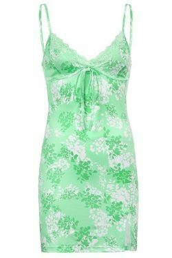 Blue Blossom Split Mini Dress - Y2K Fashion Coquette Aesthetic with a Touch of Grunge Style