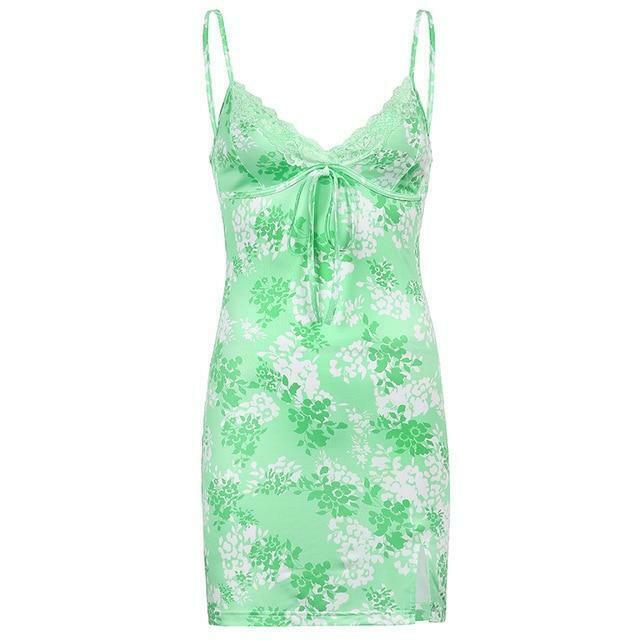 Blue Blossom Split Mini Dress - Y2K Fashion Coquette Aesthetic with a Touch of Grunge Style Blue Blossom Split Mini Dress - Y2K Fashion Coquette Aesthetic with a Touch of Grunge Style