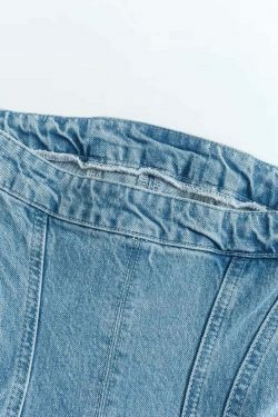 Blue Denim Dress: Y2K Fashion Statement with Coquette Aesthetic & Grunge Style