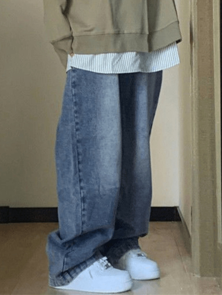 Blue Wash Boyfriend Jeans with Pocket Design - Y2K Fashion Aesthetic for Women