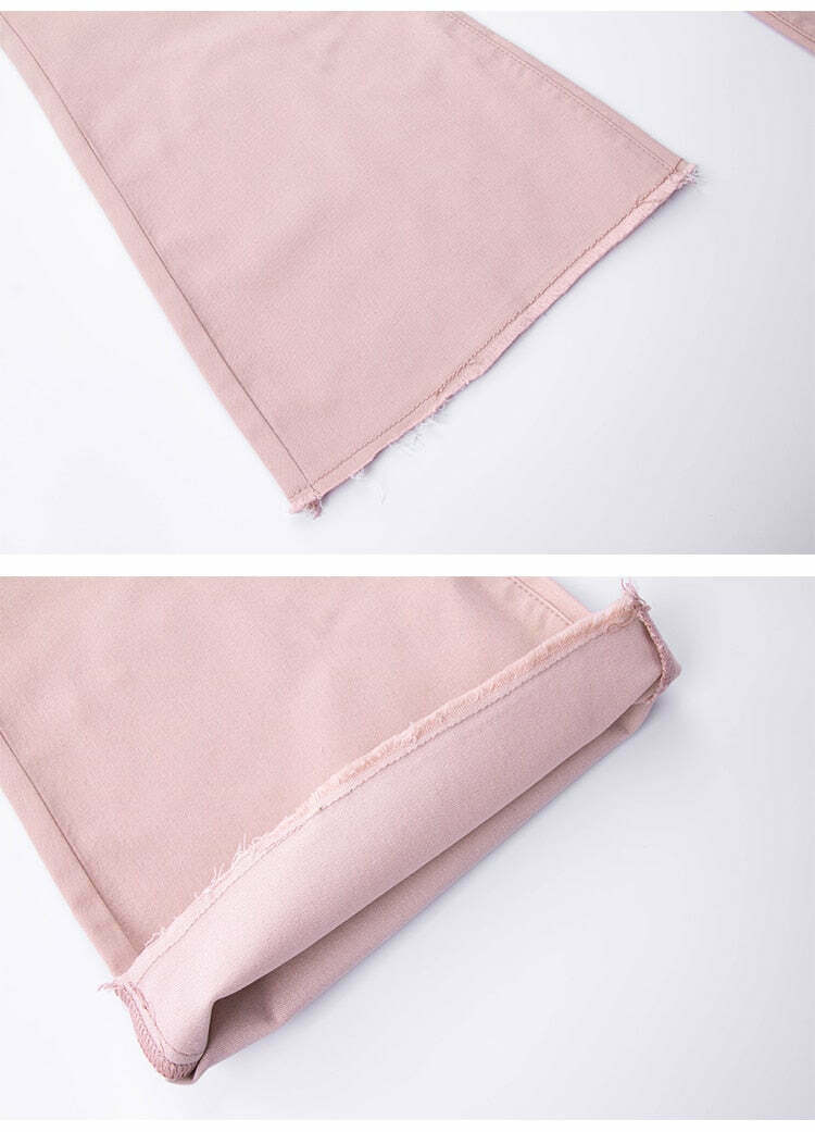 Blushing Bell-Bottoms: Y2K Fashion Denim with Coquette Aesthetic and Grunge Style