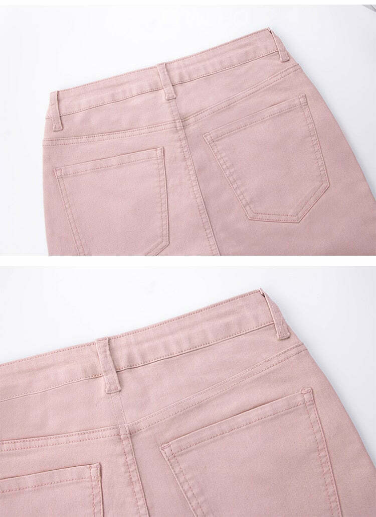 Blushing Bell-Bottoms: Y2K Fashion Denim with Coquette Aesthetic and Grunge Style