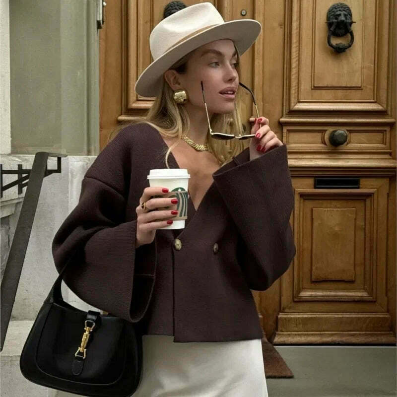 Bohemian Charm: Open Stitch Cardigan - Y2K Fashion with Coquette Aesthetic & Grunge Style