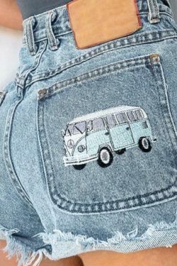 California Dreamin' Embroidery Cargo Skirt - Y2K Aesthetic Women's Fashion