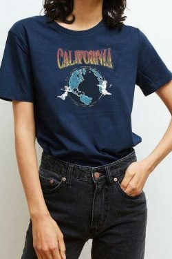 California Dreamin' Y2K Aesthetic Tee - Coquette Style Grunge Fashion for Women