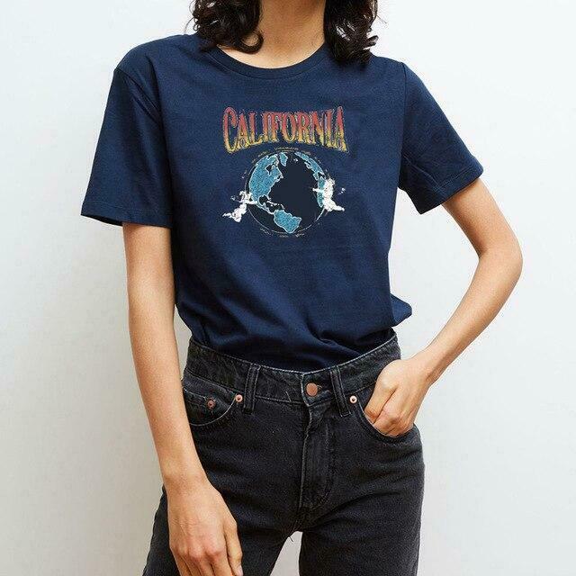 California Dreamin' Y2K Aesthetic Tee - Coquette Style Grunge Fashion for Women