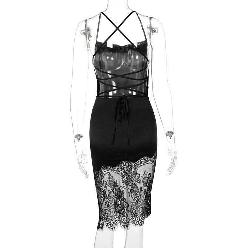 Camilla Lace Up Dress - Y2K Fashion Statement with Coquette Aesthetic and Grunge Style