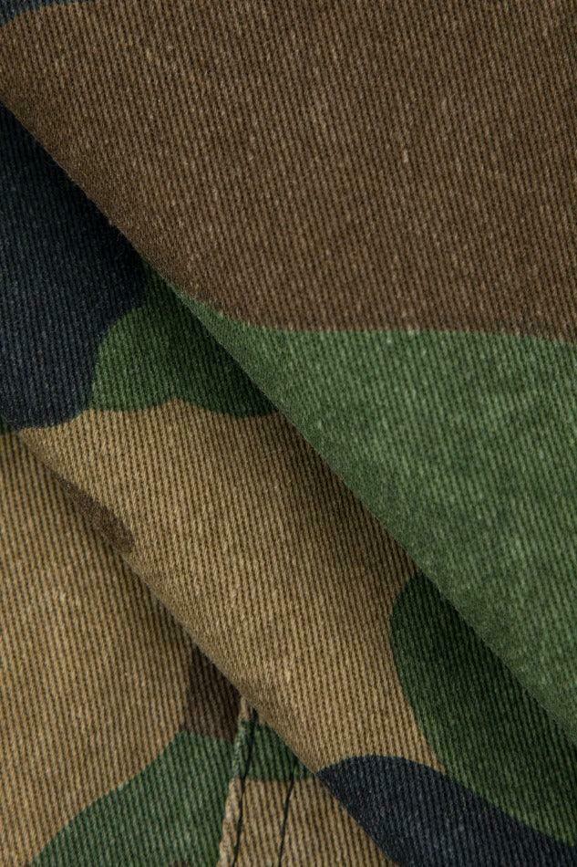 Camo Print Cap Sleeve Crop Shirt with Slit Mini Skirt Set