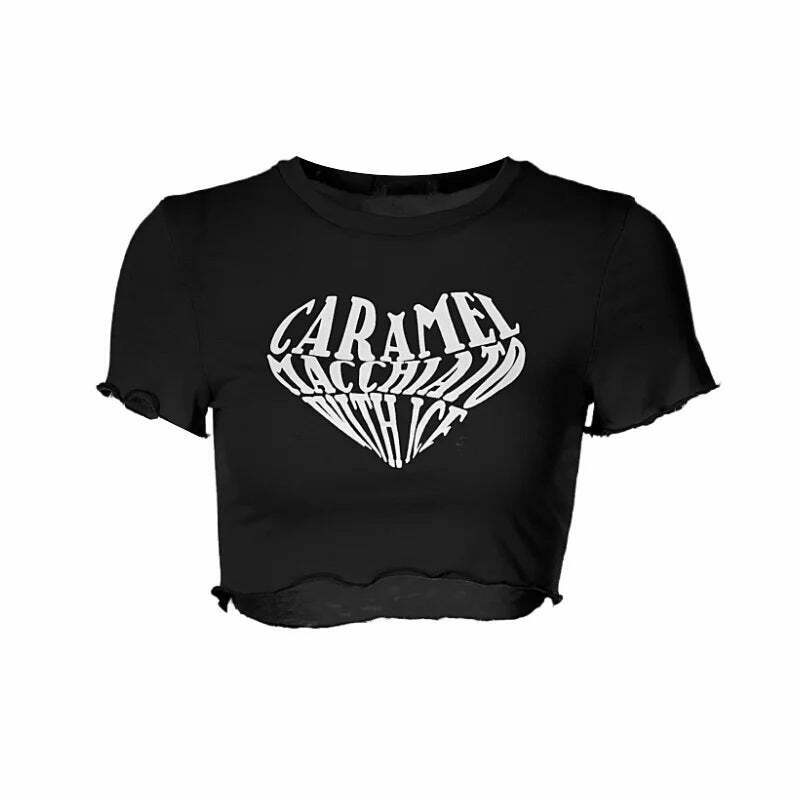 Caramel Macchiato With Ice' Graphic Tee - Y2K Aesthetic Fashion Statement