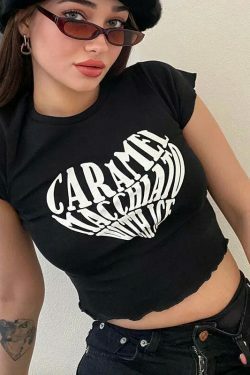 Caramel Macchiato With Ice' Graphic Tee - Y2K Aesthetic Fashion Statement