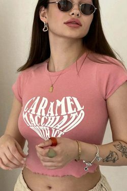 Caramel Macchiato With Ice' Graphic Tee - Y2K Aesthetic Fashion Statement