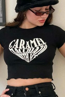 Caramel Macchiato With Ice' Graphic Tee - Y2K Aesthetic Fashion Statement